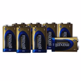 Maxell 9V Alkaline 12-pakke batterier